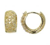 Brinco Argola com zircônia folheado a ouro 18k