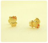 Brinco Hello Kitty folheado a ouro 18k